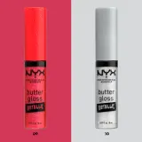 NYX Professional Makeup Butter Gloss Metallic - Металлический блеск для губ, 8 мл, оттенок 09 Blood — фото 7