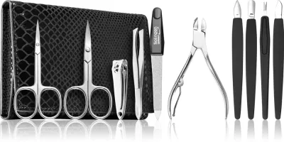 DuKaS Premium Line Solingen 252 - Набор для маникюра + кожаный чехол Black Black, 10 шт