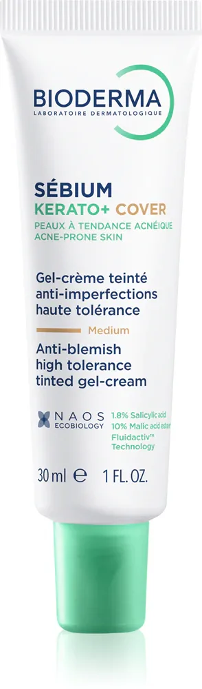 Тонирующее средство для лица Bioderma Sebium Kerato+ Cover для жирной и проблемной кожи, матирующее, 30 мл