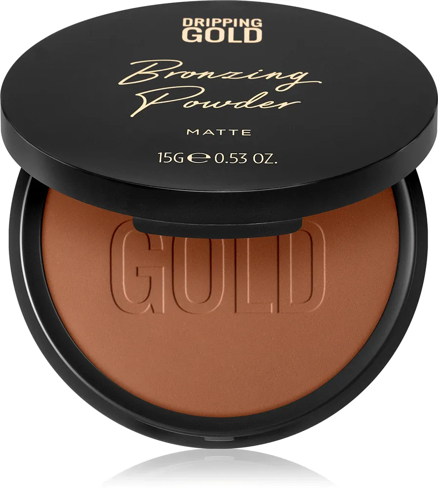 Dripping Gold Luxury Tanning Bronzing Powder - Компактная бронзирующая пудра для тела и лица, 15 г, оттенок Matte
