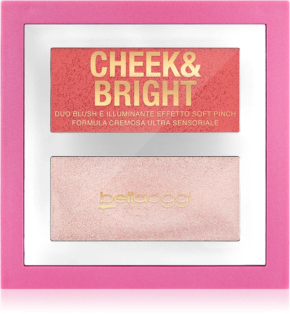 bellaoggi Cheek & Bright - Палетка румян с хайлайтером, 5 г, оттенок Posh Rose