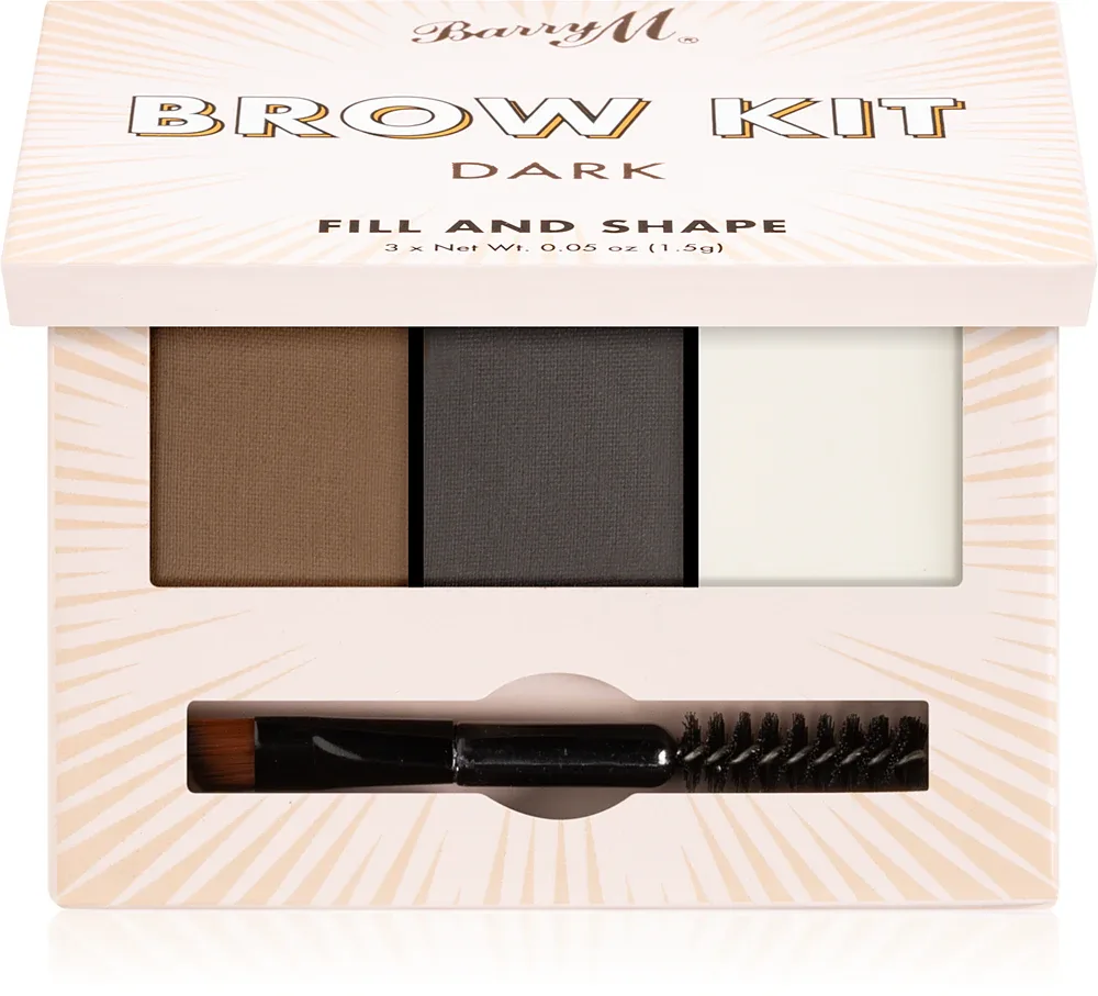 Barry M Fill and Shape Brow Kit - Палетка для коррекции бровей, 3 г, оттенок Dark