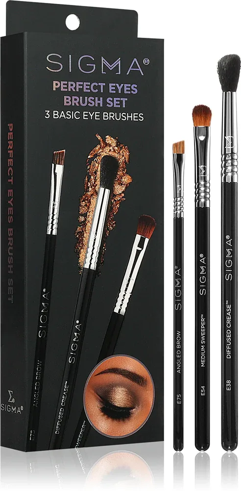 Sigma Beauty Brush Set Perfect Eyes - Набор кистей для глаз и бровей, 3 шт