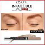 L’Oreal Paris Infaillible 24h Filling Triangular Pencil - Точный водостойкий карандаш для бровей, 1 мл, оттенок Auburn — фото 3