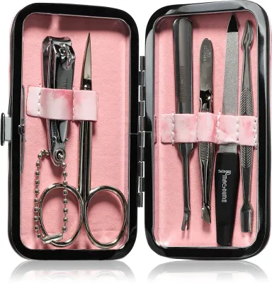 Набор маникюрный Magnum Feel The Style 239-2 Marble Pink с дорожным чехлом, 6 шт