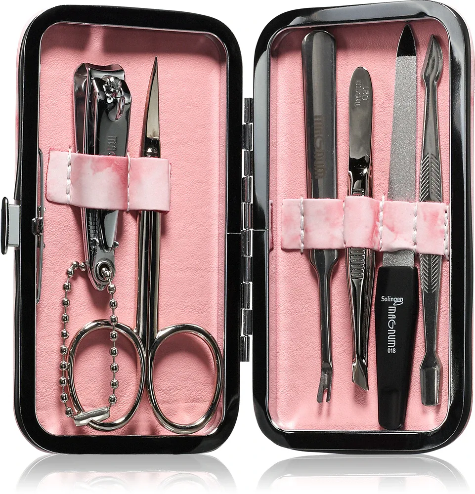 Набор маникюрный Magnum Feel The Style 239-2 Marble Pink с дорожным чехлом, 6 шт