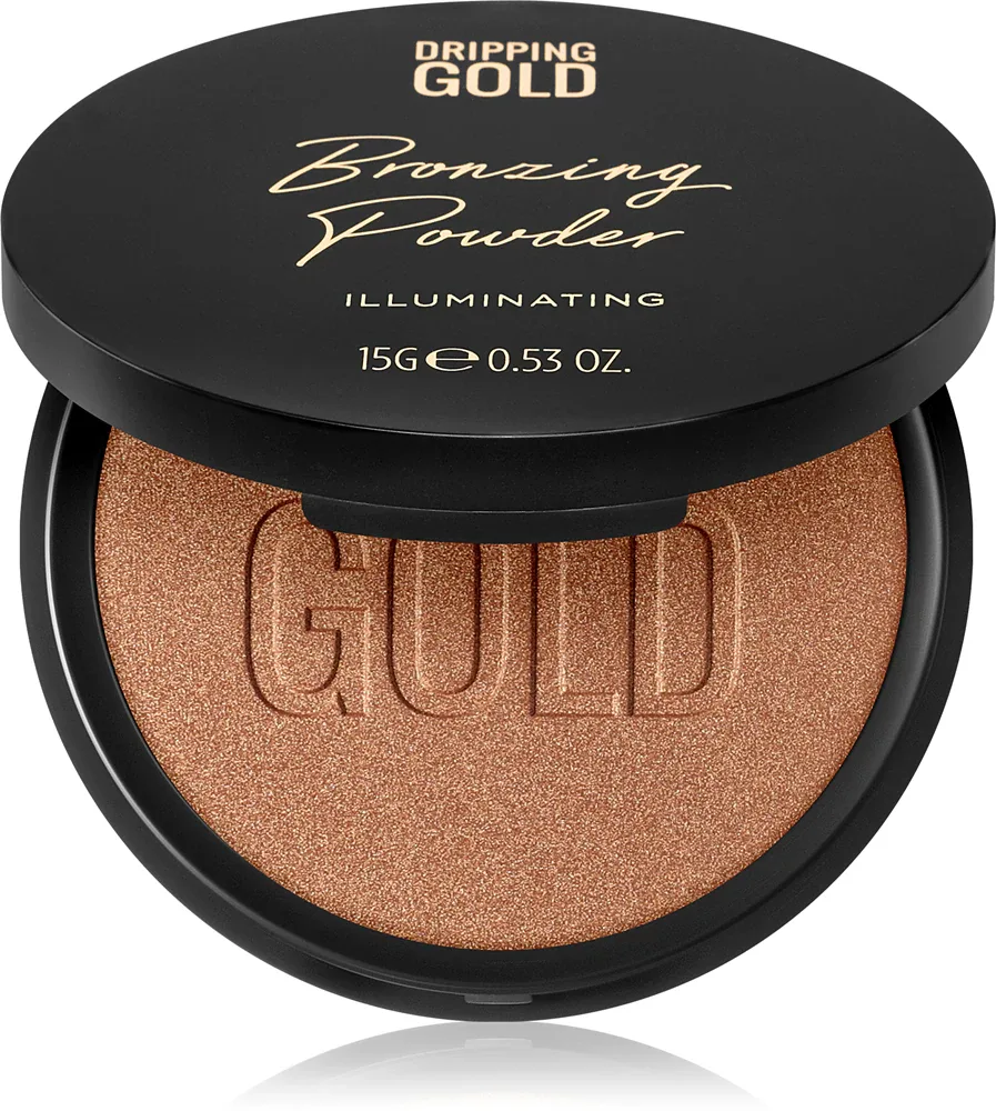 Dripping Gold Luxury Tanning Bronzing Powder - Компактная бронзирующая пудра для тела и лица, 15 г, оттенок Illuminating