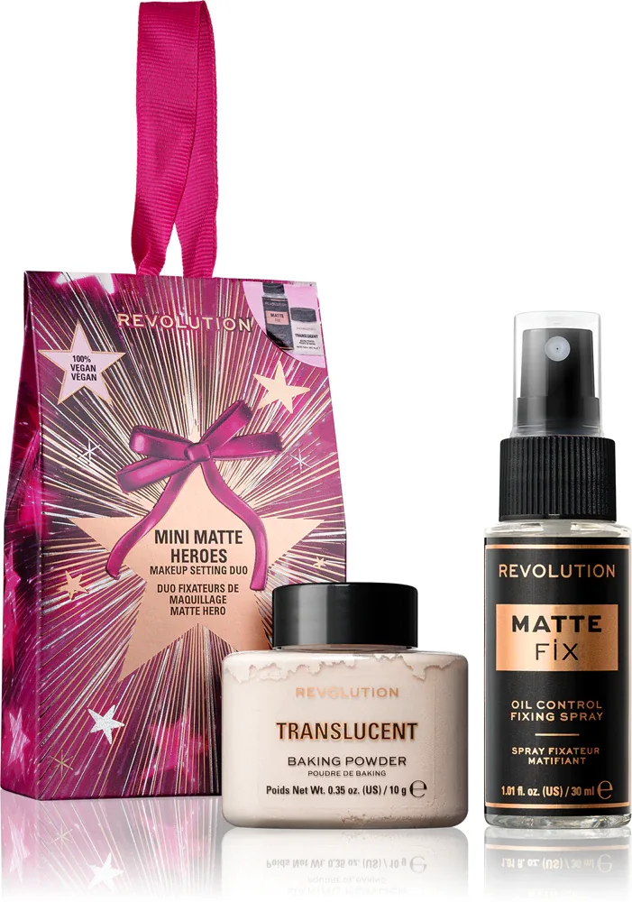 Makeup Revolution Xmas 2025 Mini Matte Heroes - Праздничный набор для лица, 1 шт
