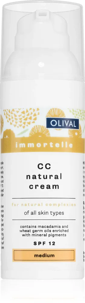 Olival Immortelle Natural - Увлажняющий крем СС с SPF 12, 50 мл, оттенок Medium