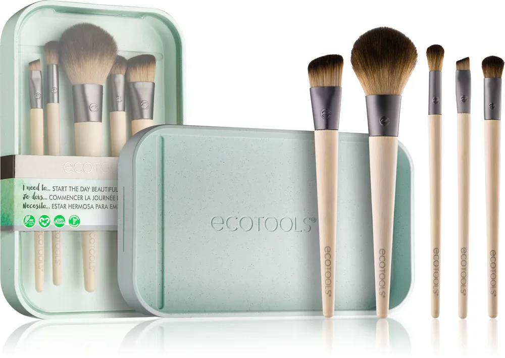 EcoTools Start The Day Beautifully - Набор кистей для идеального макияжа, 5 шт