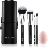Notino Makeup Brushes Essential Professional Make-Up Brushes & Sponge Set - Набор кистей с чехлом, 5 шт — фото 1