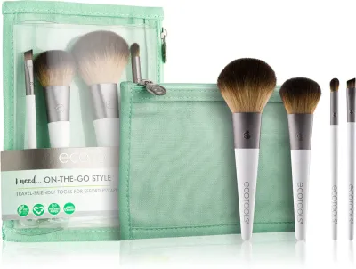 EcoTools On-The-Go Style - Набор кистей для макияжа, 4 шт