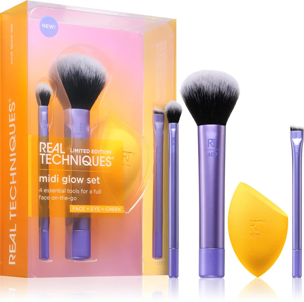 Real Techniques Midi Glow Set - Набор кистей, 4 шт
