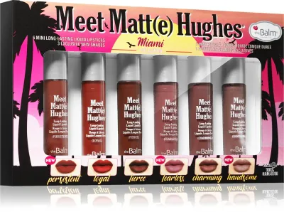 theBalm Meet Matt(e) Hughes Mini Kit Miami - Набор помад в жидкой форме для долговременного эффекта