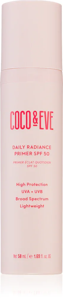 Coco & Eve Daily Radiance Primer SPF 50 - Легкий защитный флюид с осветляющим эффектом SPF 50, 50 мл