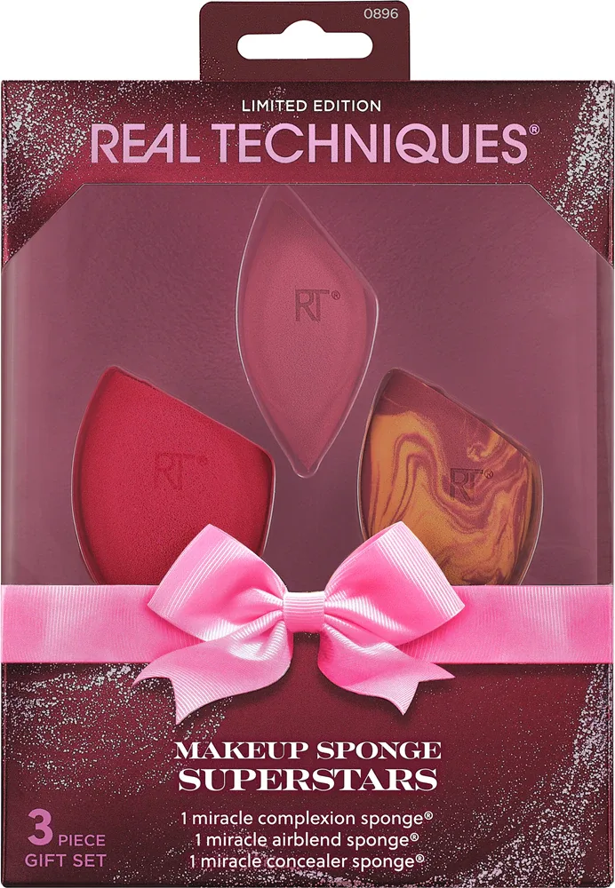 Real Techniques Makeup Sponge Superstars - Набор аппликаторов для лица, 3 шт