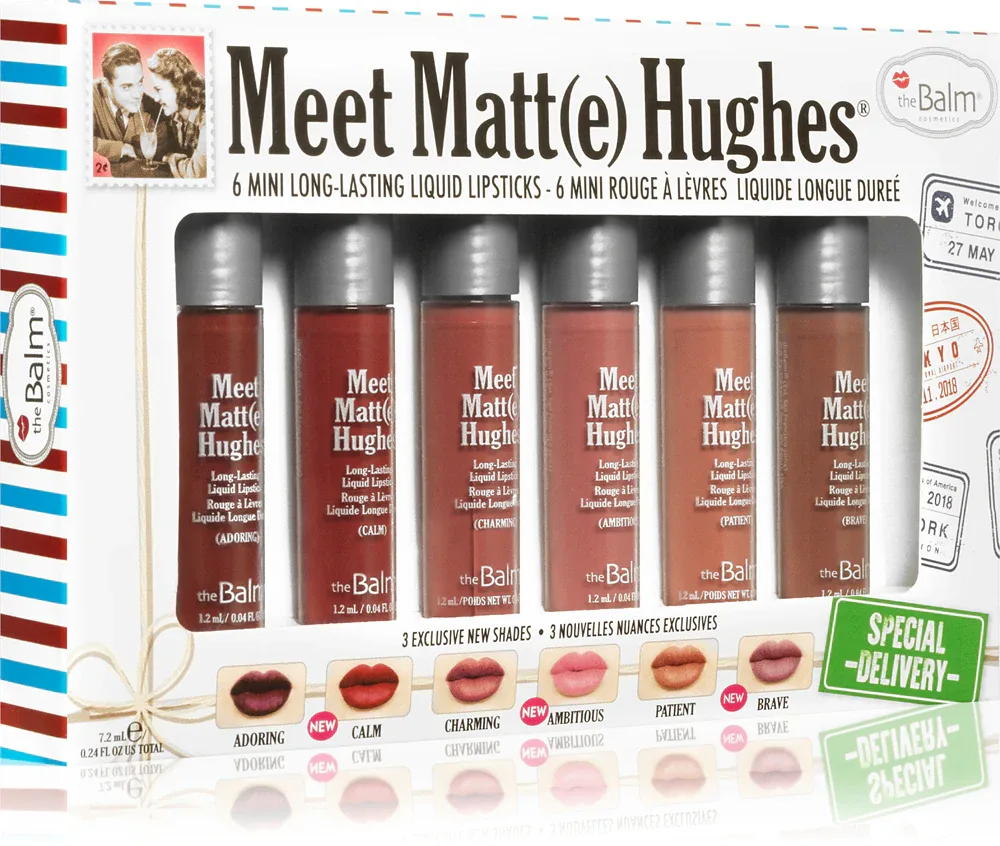 theBalm Meet Matt(e) Hughes Mini Kit Special Delivery - Набор жидких помад, 6 мл