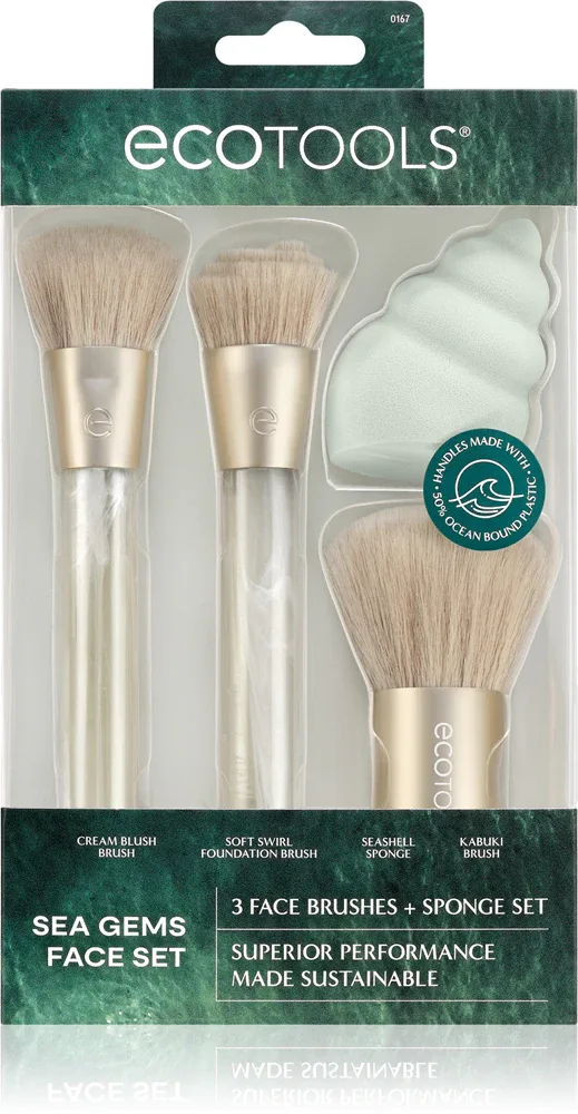 EcoTools Sea Gems Face set - Набор кистей, 4 шт