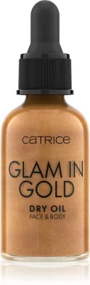 Catrice Glam In Gold Dry Oil - Сухое масло с блестками для лица и тела, 30 мл