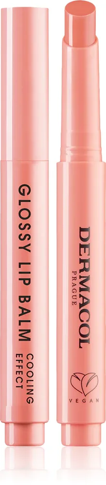 Dermacol Glossy Lip Balm - Уходовый блеск для губ с охлаждающим эффектом, 2.2 г, оттенок аромат  03 Peach