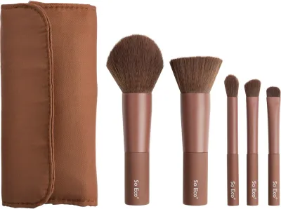 So Eco Mini Travel Sculpting Set - Косметический набор кистей для макияжа с чехлом, 6 шт