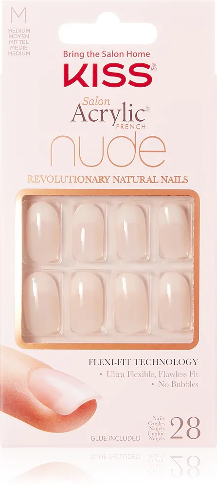 KISS Nude Nails Graceful - искусственные ногти среднего размера, 28 шт