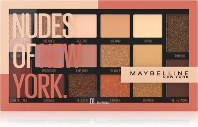 MAYBELLINE NEW YORK Nudes Of New York - Палетка теней для век Maybelline Nudes Of New York 16 оттенков, матовые и металлические, 18 г, 18 г