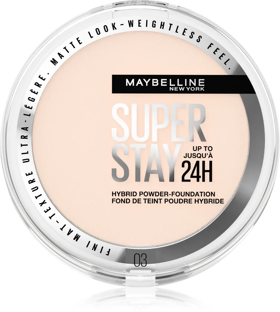 MAYBELLINE NEW YORK SuperStay 24H Hybrid Powder-Foundation - Компактное матирующее пудровое тональное средство, 9 г, оттенок 03
