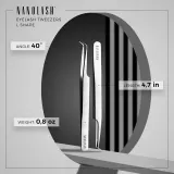 Пинцет для накладных ресниц Nanolash Eyelash Tweezers L Shape, нержавеющая сталь, 1 шт — фото 3