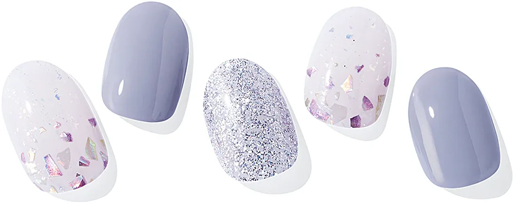 Гель-стикеры для ногтей ohora Gel Nail Sticker N Afterglow, набор оттенков с глиттером, 30 шт, оттенок ND-196