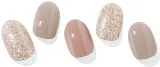 Гель-стикеры для ногтей ohora Gel Nail Sticker N Carmel, коричнево-золотистые, с эффектом глиттера, 1 шт, оттенок ND-315 — фото 1