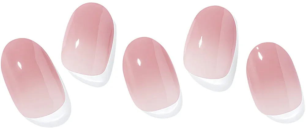 Гель-стикеры для ногтей ohora Gel Nail Sticker N Milk Rose, бело-розовые, с блестящим финишем, 1 шт, оттенок ND-173