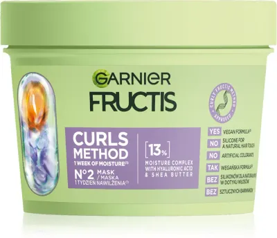 Garnier Fructis Curls Method - Увлажняющая маска для волос для кудрявых и волнистых волос, 370 мл