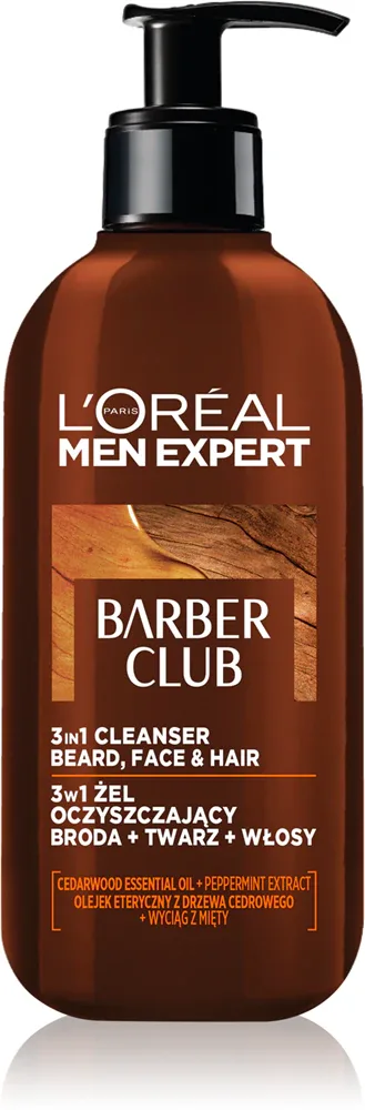 Гель для умывания L’Oreal Paris Men Expert Barber Club для лица, бороды и волос, очищающий, 200 мл