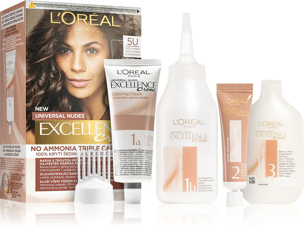 L’Oreal Paris Excellence Universal Nudes - стойкая краска для волос, 1 шт, оттенок 5U