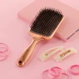 BrushArt Hair Boar bristle paddle hairbrush - Расческа для волос с волосом дикого животного, 1 шт — фото 5