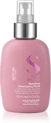 Alfaparf Milano Semi di Lino Moisture Nutritive Detangling Fluid - Увлажняющий безополасочный уход для легкого расчесывания волос, 125 мл