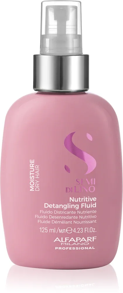 Alfaparf Milano Semi di Lino Moisture Nutritive Detangling Fluid - Увлажняющий безополасочный уход для легкого расчесывания волос, 125 мл