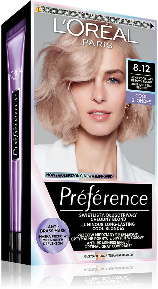L’Oreal Paris Preference - Краска для волос, 1 шт, оттенок 8.12 ALASKA