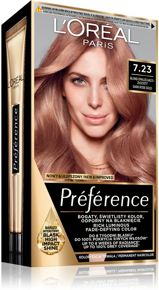 L’Oreal Paris Preference - Краска для волос, 1 шт, оттенок 7.23 Dark Rose Gold