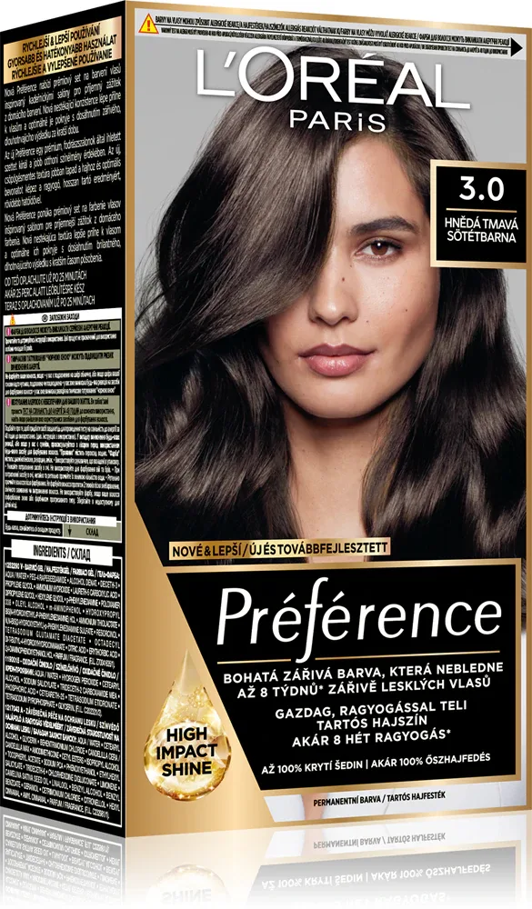 L’Oreal Paris Preference - Краска для волос, 1 шт, оттенок 3.0 Dark Brown