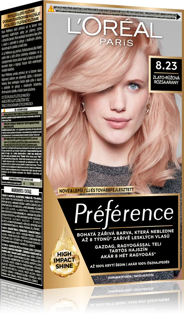 L’Oreal Paris Preference - Краска для волос, 1 шт, оттенок 8.23 Medium Rose Gold 1 шт (LOR05276)