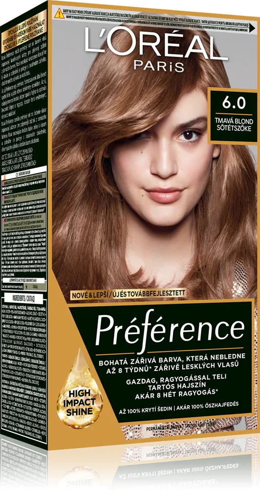 L’Oreal Paris Preference - Краска для волос, 1 шт, оттенок 6.0 Dark Blonde