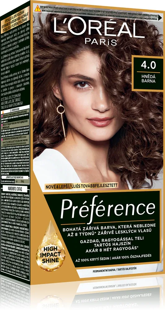 L’Oreal Paris Preference - Краска для волос, 1 шт, оттенок 4.0 Hnědá