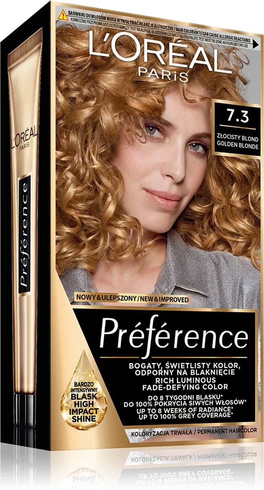L’Oreal Paris Preference - Краска для волос, 1 шт, оттенок 7.3 Golden Blonde