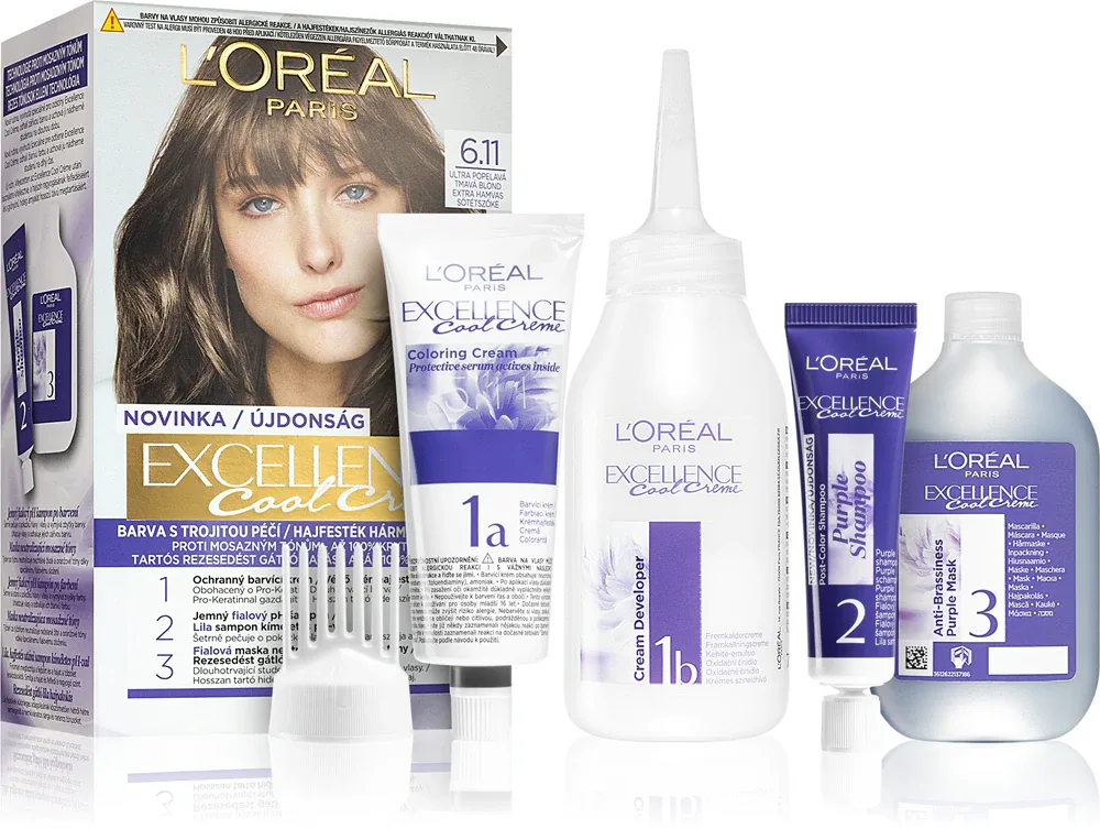 L’Oreal Paris Excellence Cool Creme - Краска для волос, 1 шт, оттенок 6.11 Ultra Ash Dark Blond