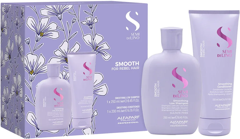 Alfaparf Milano Semi di Lino Smooth Kit - Набор для непослушных и пушистых волос, 2 шт
