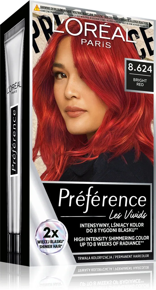 L’Oreal Paris Preference Vivid Colors - Краска для волос, 1 шт, оттенок 8.624 BRIGHT RED