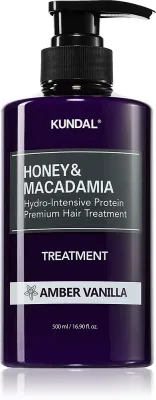 KUNDAL Honey & Macadamia Amber Vanilla - Интенсивное увлажнение для поврежденных волос, 500 мл