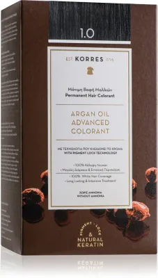 Стойкая краска для волос Korres Argan Oil с аргановым маслом, для домашнего окрашивания, 50 мл